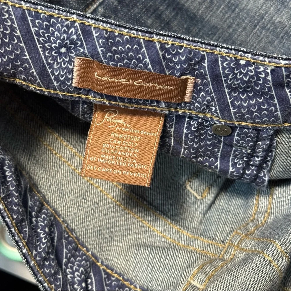 PAIGE Laurel Canyon Bootcut Denim Jeans Dark Blue Size 30 / 10 EUC - Picture 15 of 16